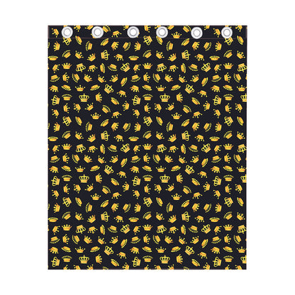 Gold Crown Pattern Print Curtain