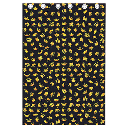 Gold Crown Pattern Print Curtain