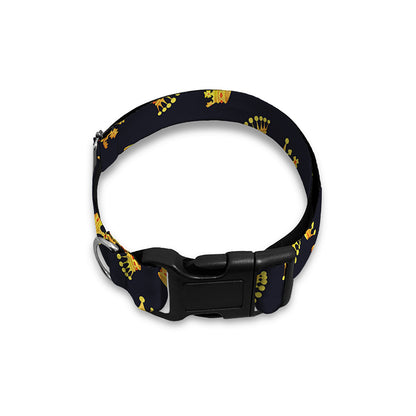 Gold Crown Pattern Print Dog Collar