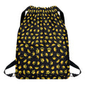 Gold Crown Pattern Print Drawstring Backpack