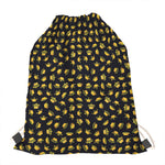 Gold Crown Pattern Print Drawstring Bag