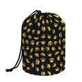 Gold Crown Pattern Print Drawstring Makeup Bag