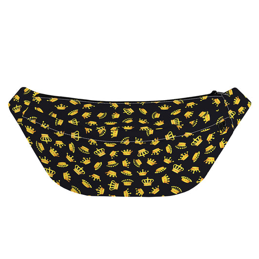 Gold Crown Pattern Print Fanny Pack