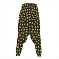 Gold Crown Pattern Print Hammer Pants