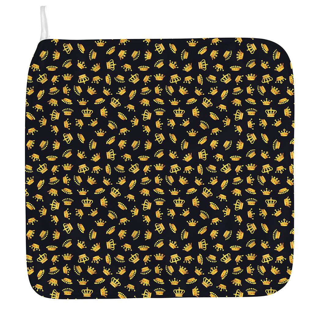 Gold Crown Pattern Print Hand Towel
