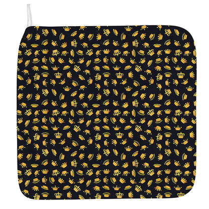Gold Crown Pattern Print Hand Towel