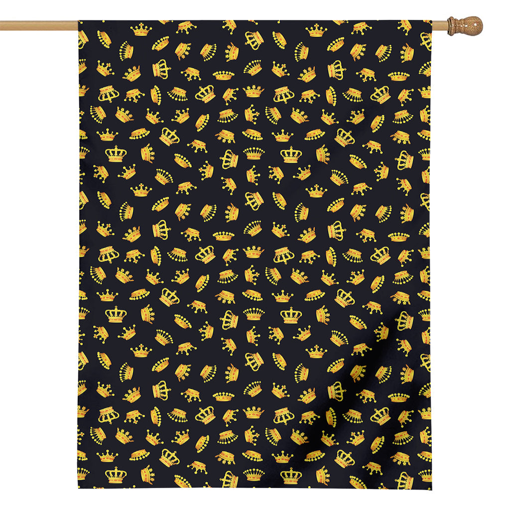 Gold Crown Pattern Print House Flag