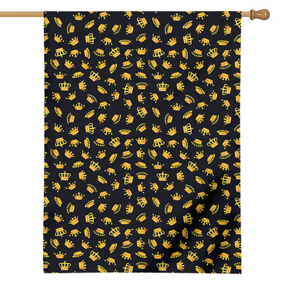 Gold Crown Pattern Print House Flag