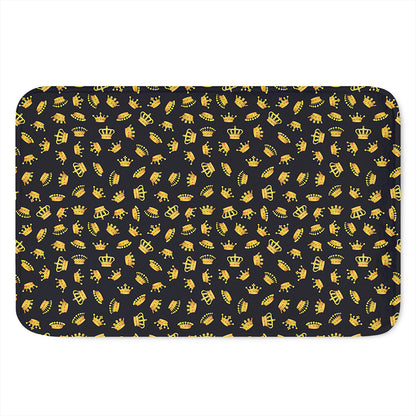 Gold Crown Pattern Print Indoor Door Mat