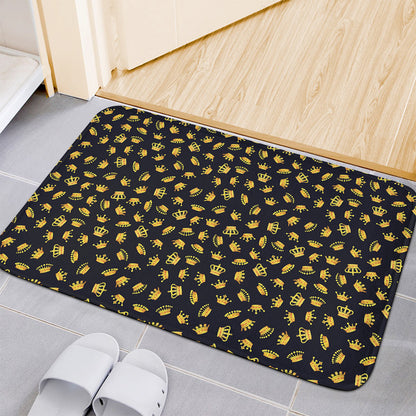 Gold Crown Pattern Print Indoor Door Mat