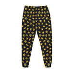 Gold Crown Pattern Print Jogger Pants