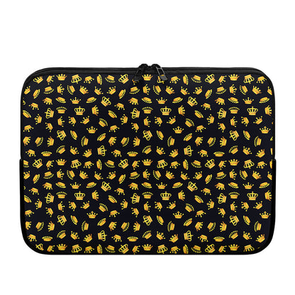 Gold Crown Pattern Print Laptop Sleeve