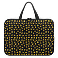 Gold Crown Pattern Print Laptop Sleeve With Handle