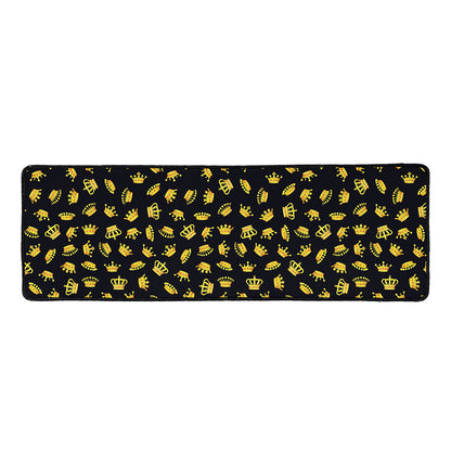Gold Crown Pattern Print Long Kitchen Mat