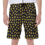 Gold Crown Pattern Print Men's Beach Shorts