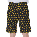 Gold Crown Pattern Print Men's Beach Shorts
