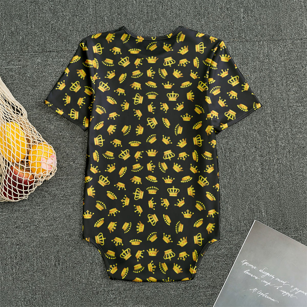 Gold Crown Pattern Print Men's Bodysuit