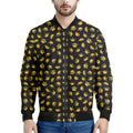 Gold Crown Pattern Print Men's Bomber Jacket