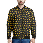 Gold Crown Pattern Print Men's Bomber Jacket