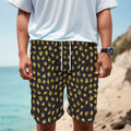 Gold Crown Pattern Print Men's Cargo Shorts
