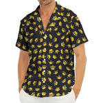 Gold Crown Pattern Print Men's Deep V-Neck Shirt