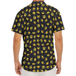 Gold Crown Pattern Print Men's Deep V-Neck Shirt