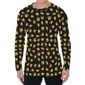 Gold Crown Pattern Print Men's Long Sleeve T-Shirt