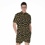 Gold Crown Pattern Print Men's Rompers
