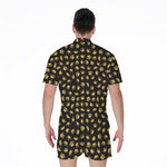Gold Crown Pattern Print Men's Rompers