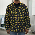 Gold Crown Pattern Print Men's Shirt Jacket