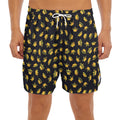 Gold Crown Pattern Print Men's Split Running Shorts