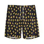 Gold Crown Pattern Print Men's Sports Shorts