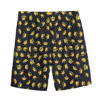 Gold Crown Pattern Print Men's Sports Shorts