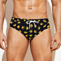 Gold Crown Pattern Print Men's Swim Briefs