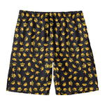 Gold Crown Pattern Print Men's Swim Trunks