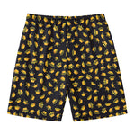 Gold Crown Pattern Print Men's Swim Trunks