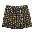 Gold Crown Pattern Print Mesh Shorts