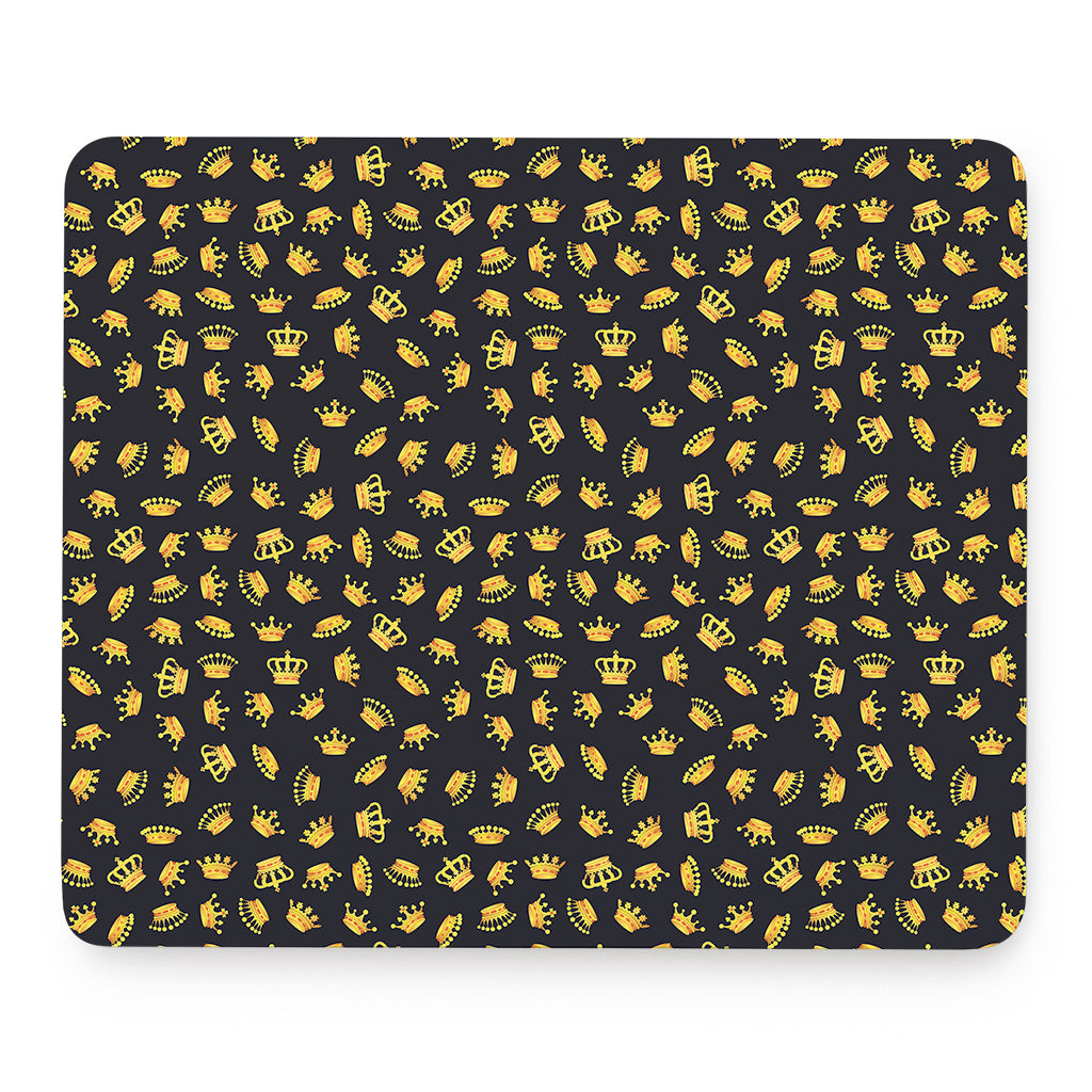 Gold Crown Pattern Print Mouse Pad