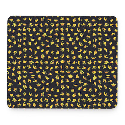 Gold Crown Pattern Print Mouse Pad