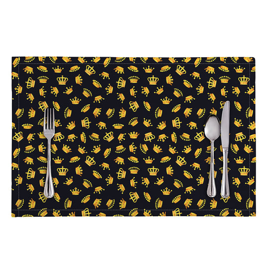 Gold Crown Pattern Print Placemat