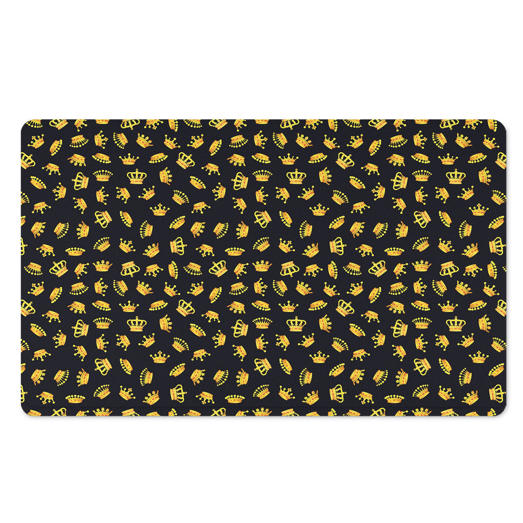 Gold Crown Pattern Print Polyester Doormat