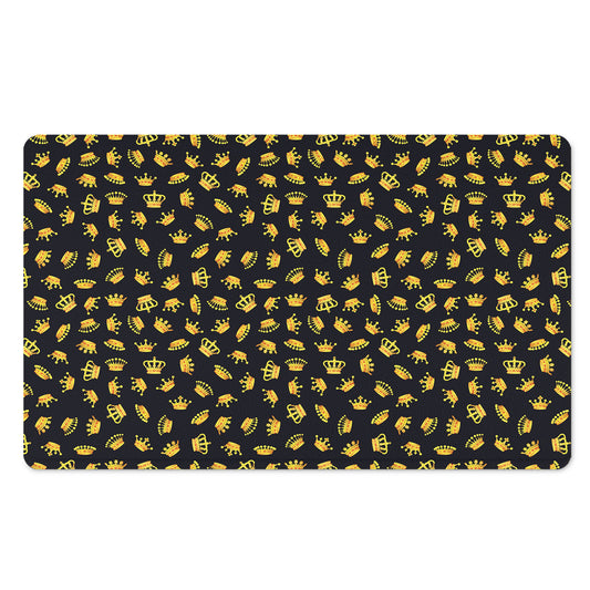 Gold Crown Pattern Print Polyester Doormat