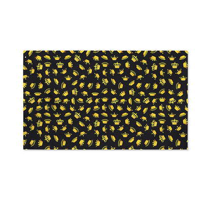 Gold Crown Pattern Print Polyester Flag