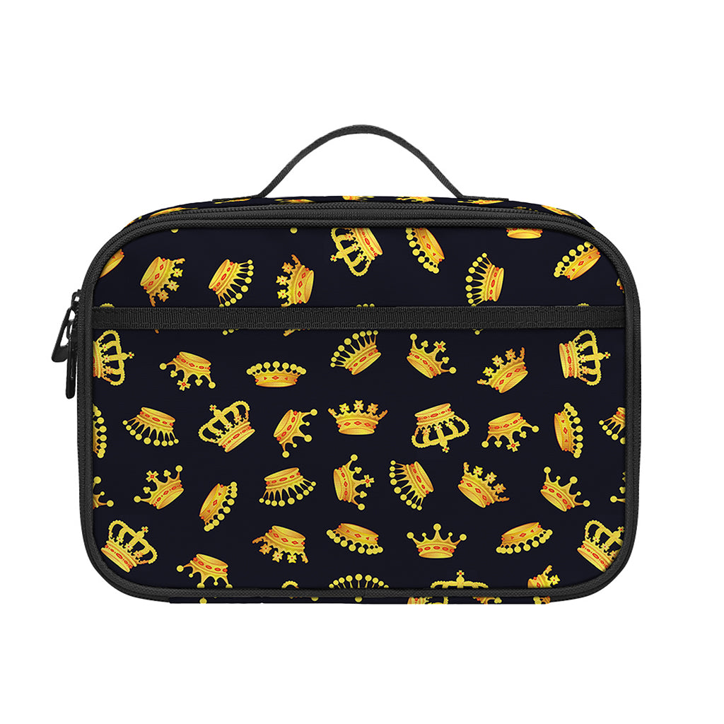 Gold Crown Pattern Print Portable Lunch Bag