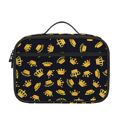 Gold Crown Pattern Print Portable Lunch Bag