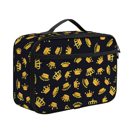 Gold Crown Pattern Print Portable Lunch Bag