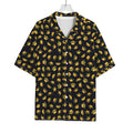 Gold Crown Pattern Print Rayon Hawaiian Shirt