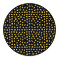 Gold Crown Pattern Print Round Floor Mat