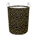 Gold Crown Pattern Print Round Laundry Basket