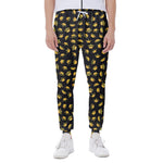 Gold Crown Pattern Print Scuba Joggers